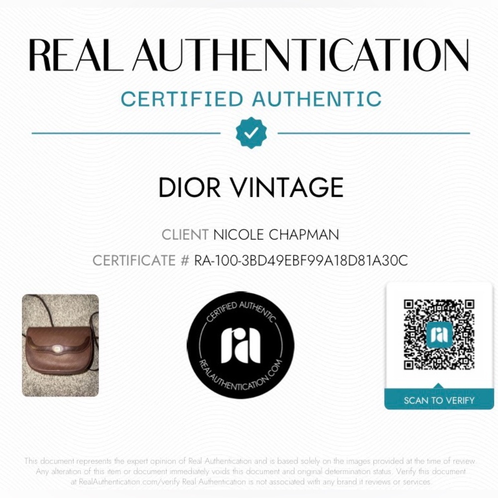 Vintage Dior Brown Leather cross body bag with COA in pictures - Picture 12 of 12